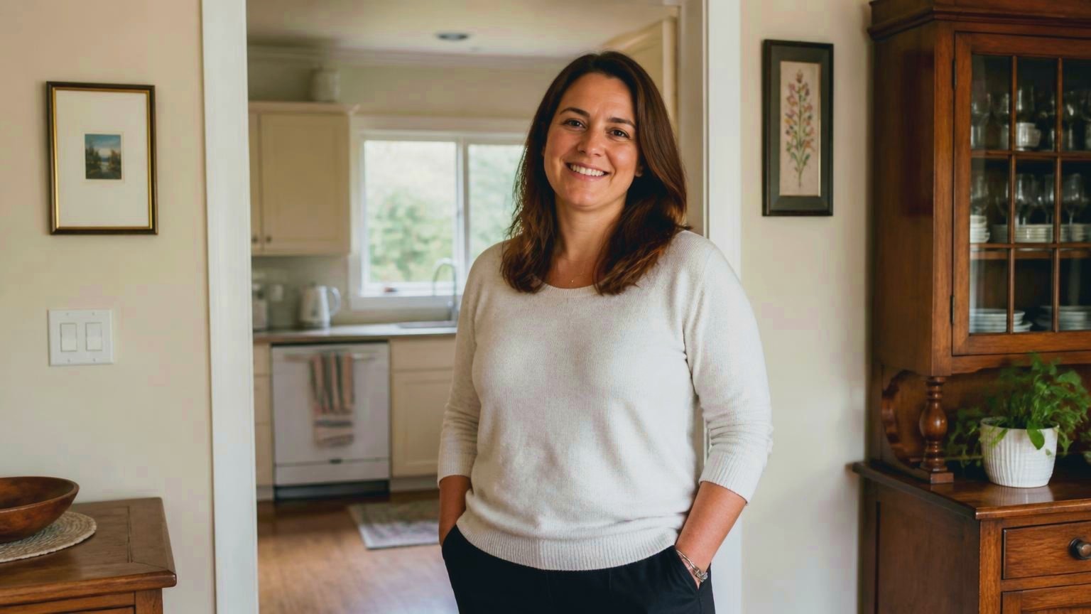 A Vidal Home Care Personal Support Worker smiling in a family's home
